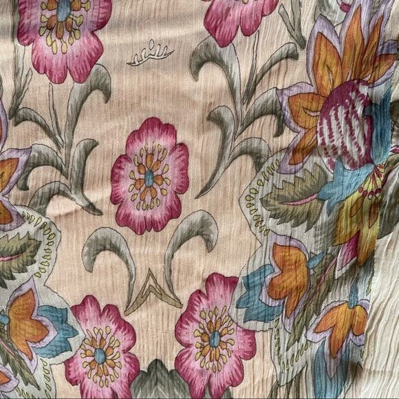 Soft Surroundings Jazmin Skirt Chiffon Floral Tan Petite M EUC - Picture 4 of 10